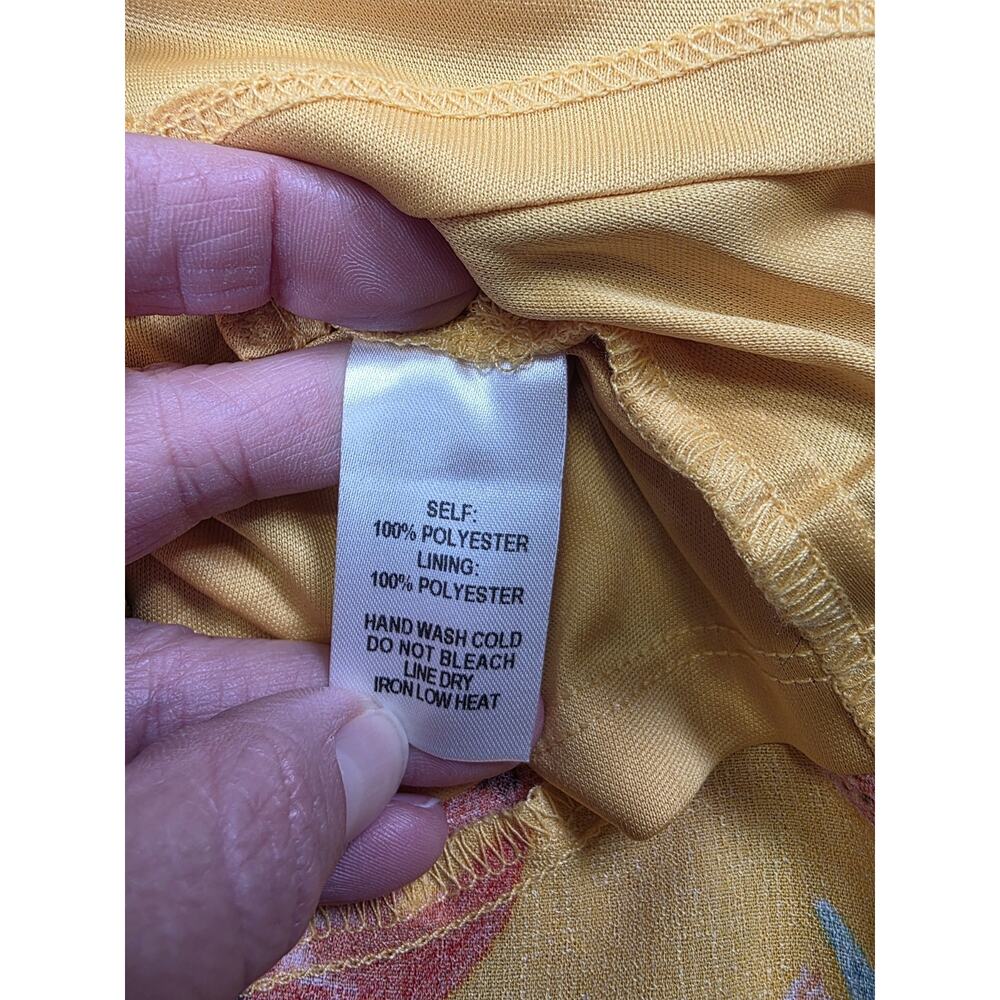 Lulus Dress Womens Large Mustard Yellow Floral Print High Low Maxi Length New - Picture 7 of 9